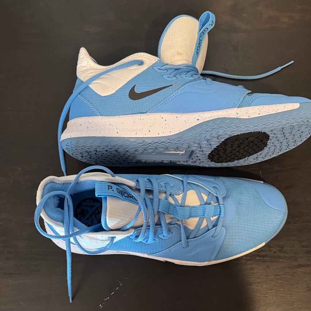 Nike Men's P. George Athletic Shoes in Light Blue and White. Like New.